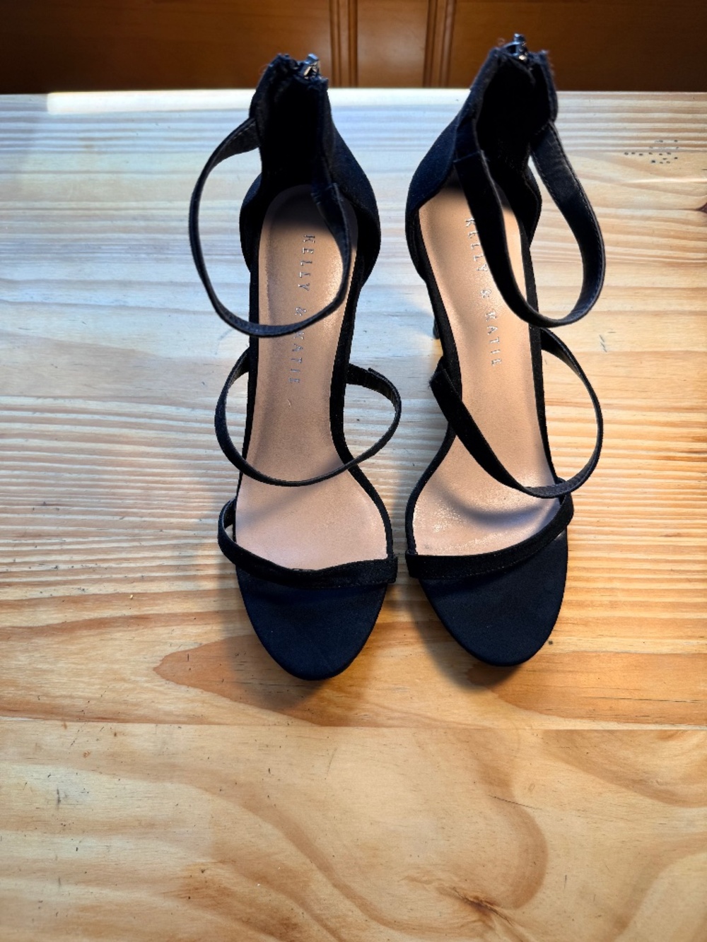 Black high heel sandals